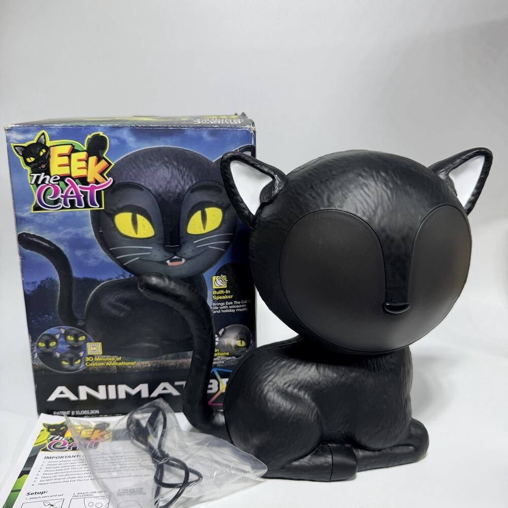 ANIMAT3D Eek the Black Cat Decoration Talking Singing Lighted Mindscape 11"
